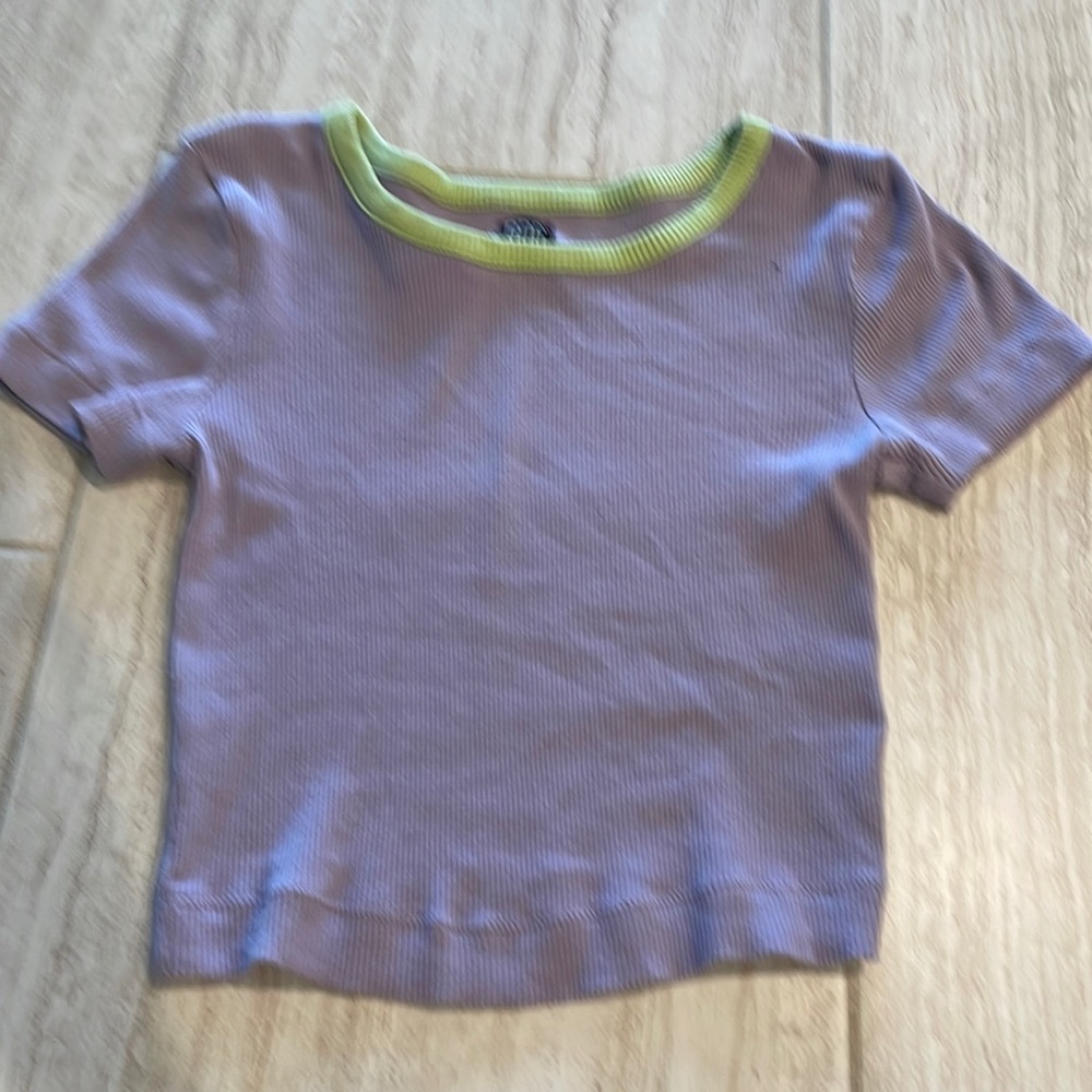 Brown baby tee with green topper